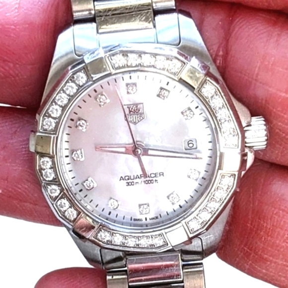 Tag Heuer Diamond Women's watch bezel Aquaracer Authentic Beautiful - Picture 4 of 16